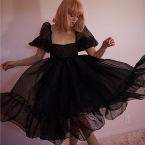 Rare! Caviar Polka Dot French Puff Dress